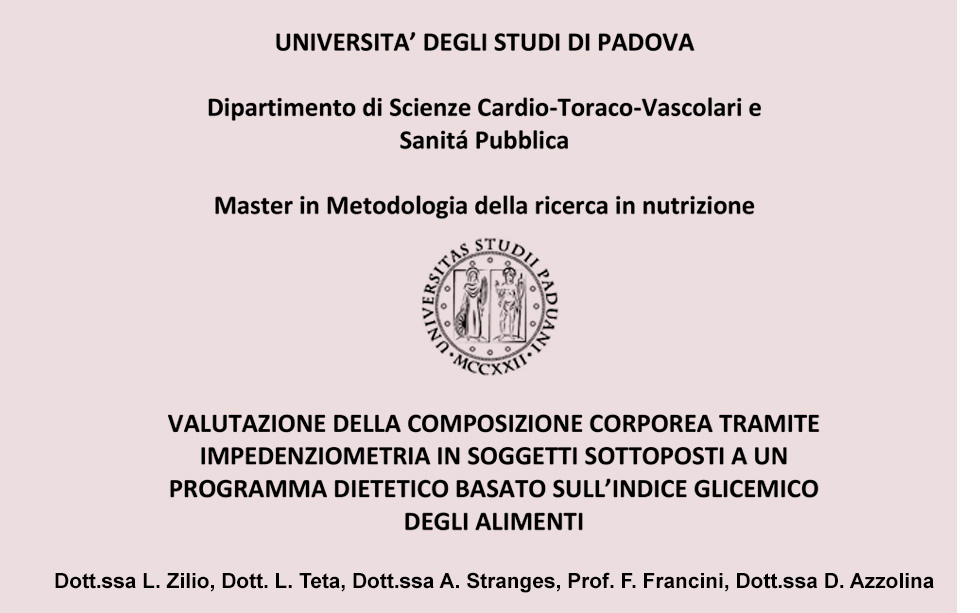 Master in Methodologie der Forschung in Ernährungswissenschaft Frau Dr. Lucrezia Zilio